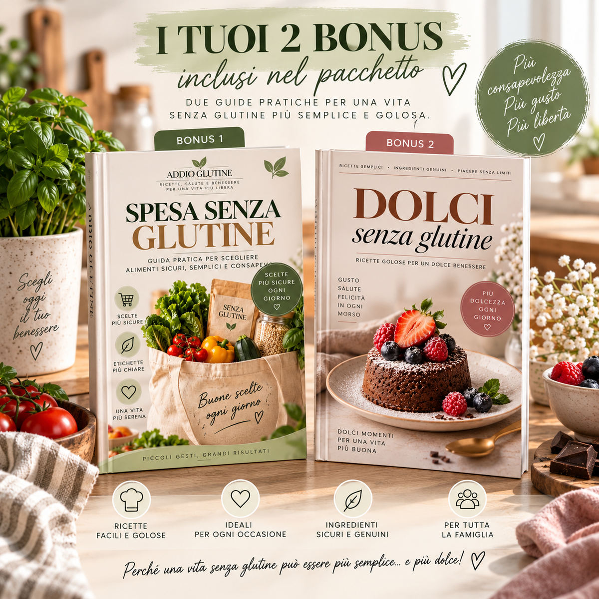 Addio Glutine – Ricettario Completo + 2 Bonus